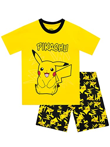 Pokémon Schlafanzug Kinder | Pikachu Pyjama Jungen | Kurz Schlafanzüge Für Jungen | Yellow 128 von Pokémon