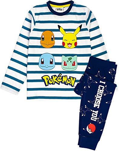 Pokemon Pyjamas Pikachu Charaktere Kinder gestreiftes T-Shirt & Hose Pyjamas 9-10 Jahre von Pokemon