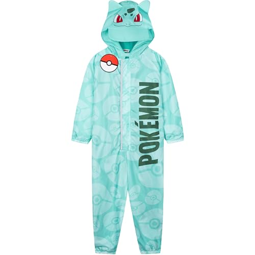 Get Trend Pokemon Regenanzug Kinder Matschanzug Gefüttert, Pikachu, Snorlax, Bisasam Prints, Regenjacke Einteilig, Geschenkidee (5-6 Jahre, Blauer Bulbasaur) von Get Trend
