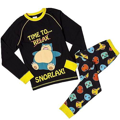 Pokemon Schlafanzug Einstellen, Baumwoll-Langarmshirt Pokemon Pyjama, Pokemon Pikachu, Snorlax, & Mehr, Pokemon Kleidung Jungen & Mädchen, Pokemon Kleidung Jungen, Mehrfarbig, für 11- bis 12-Jährige von Pokémon