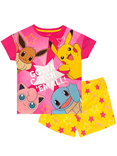 Pokemon Schlafanzug | Pikachu Schlafanzug Mädchen | Eevee Pyjama Kinder | Pyjama Mädchen Kurz | Offiziell Pokemon Merchandise | 128 von Pokémon