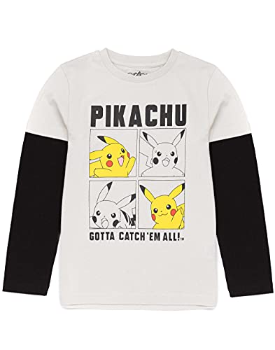 Pokemon T-Shirt Jungen Kinder Skater Kleidung Grau Pikachu Spiel Top 11-12 Jahre von Pokémon