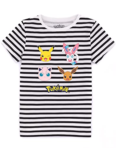 Pokemon T-Shirt Mädchen gestreiftes Pikachu Eevee Sylveon Charakter Top 11-12 Jahre von Pokémon