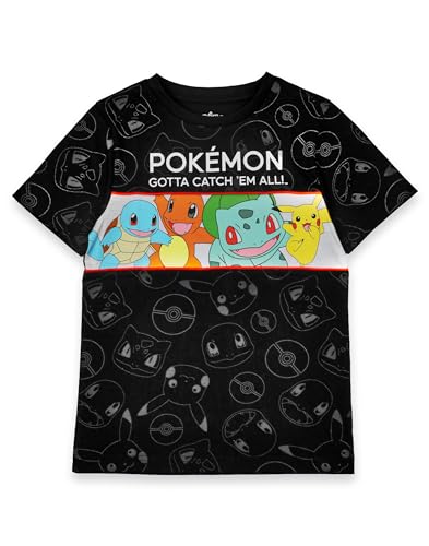 Pokemon T-Shirts Jungen Kinder Grüne oder Schwarze Pikachu-Zeichen Top 13-14 Jahre von Pokemon