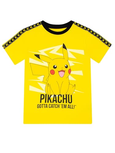 Pokemon Tshirt | Pikachu T-Shirt aus Baumwolle für Jungen | Kurzarm T-Shirts für Jungen | Gelb | 116 von Pokemon