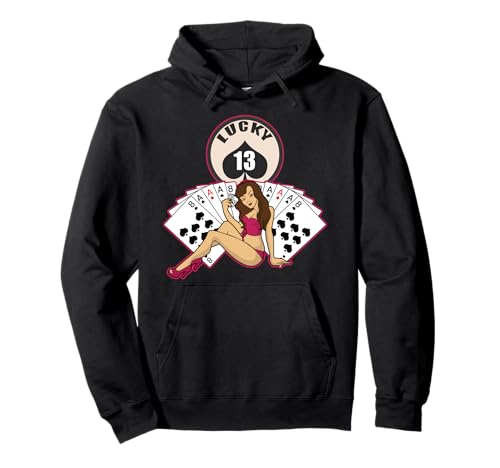 Poker - Pin Up Girl - Lucky 13 Pullover Hoodie Poker - Pin Up Girl - Lucky 13 Pullover Hoodie von Poker Kings
