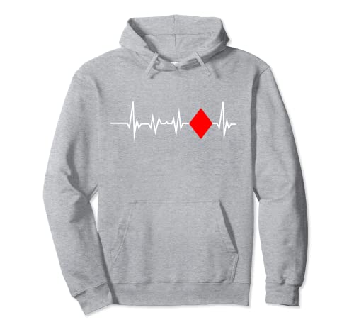 Poker Rot Weiß Herzschlag Poker Karten Damen und Herren Pullover Hoodie von PokeyPoker Wear