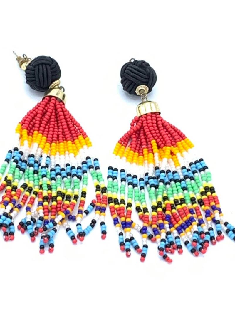 Bunte Perlen Ohrringe, Lang von PokitaGifts