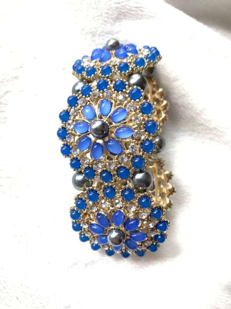Gold-Ton Mit Blauen Kristall Armband von PokitaGifts