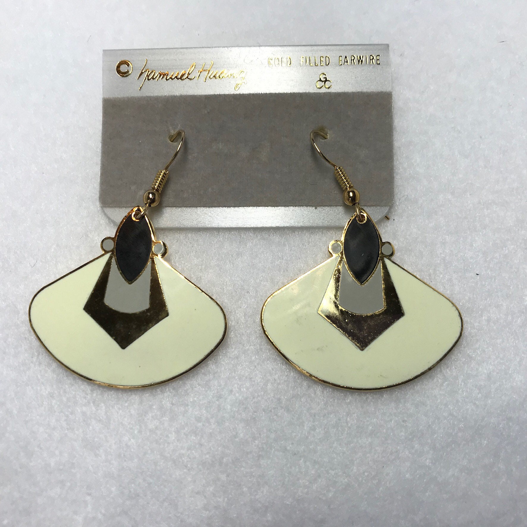 Vintage Julia Huang Ohrringe, Gold Fill, Signiert, Hoop von PokitaGifts