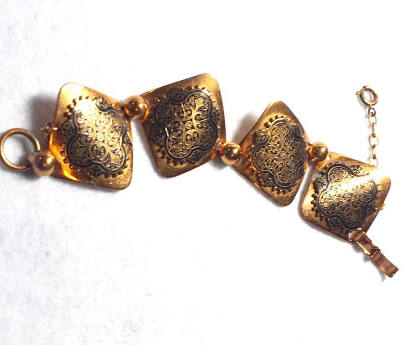 Kupferarmband Mit Geschnitzten Designs Auf Der Oberseite, Echtes Kupfer von PokitaGifts