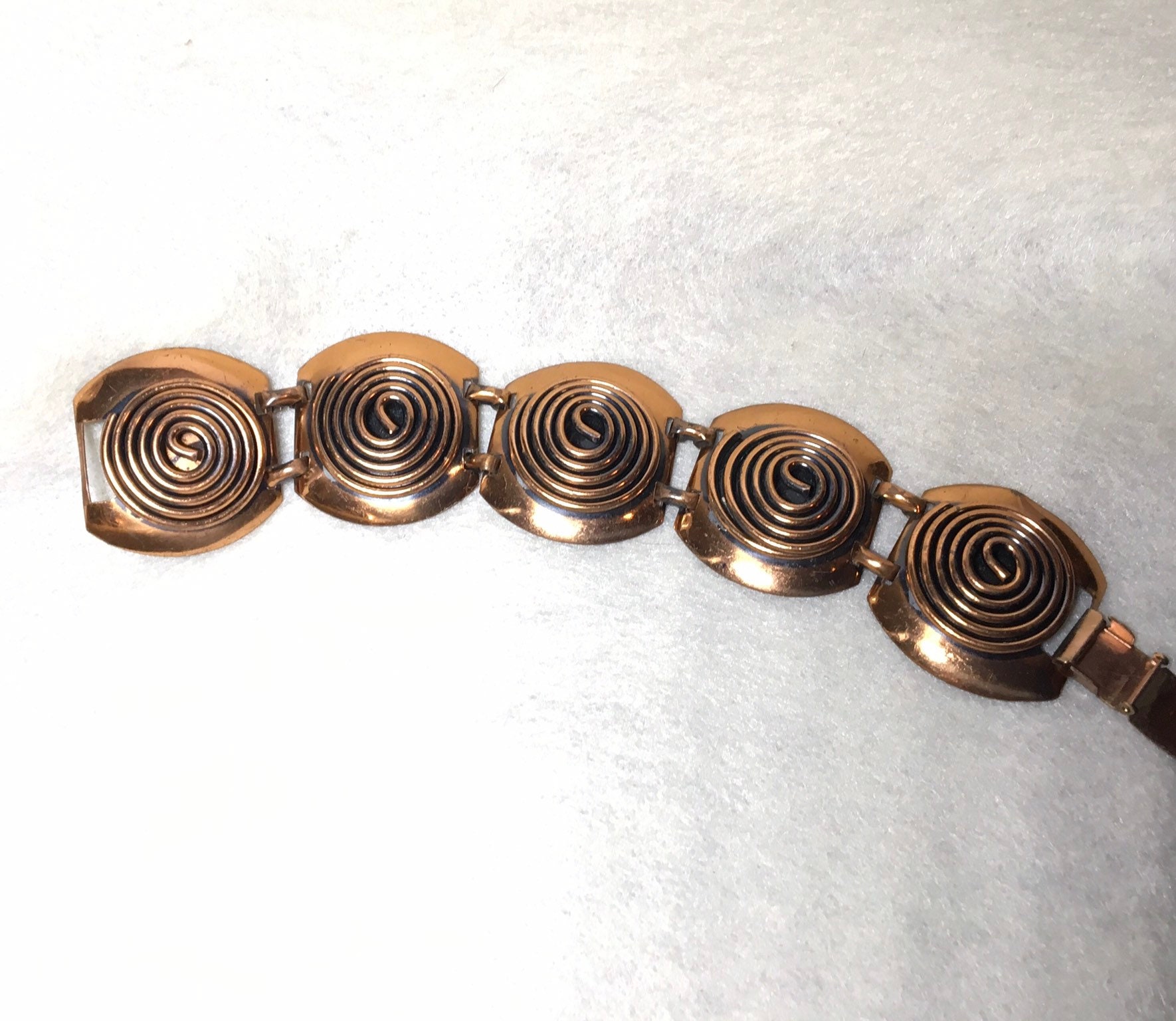 Kupferarmband Mit Spiral Design Armband. Gliederarmband von PokitaGifts