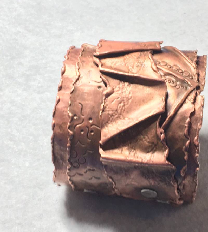 Kupfer Armreif. Rustikales, Mehrschichtiges, Breites Boho-Kupferarmband von PokitaGifts