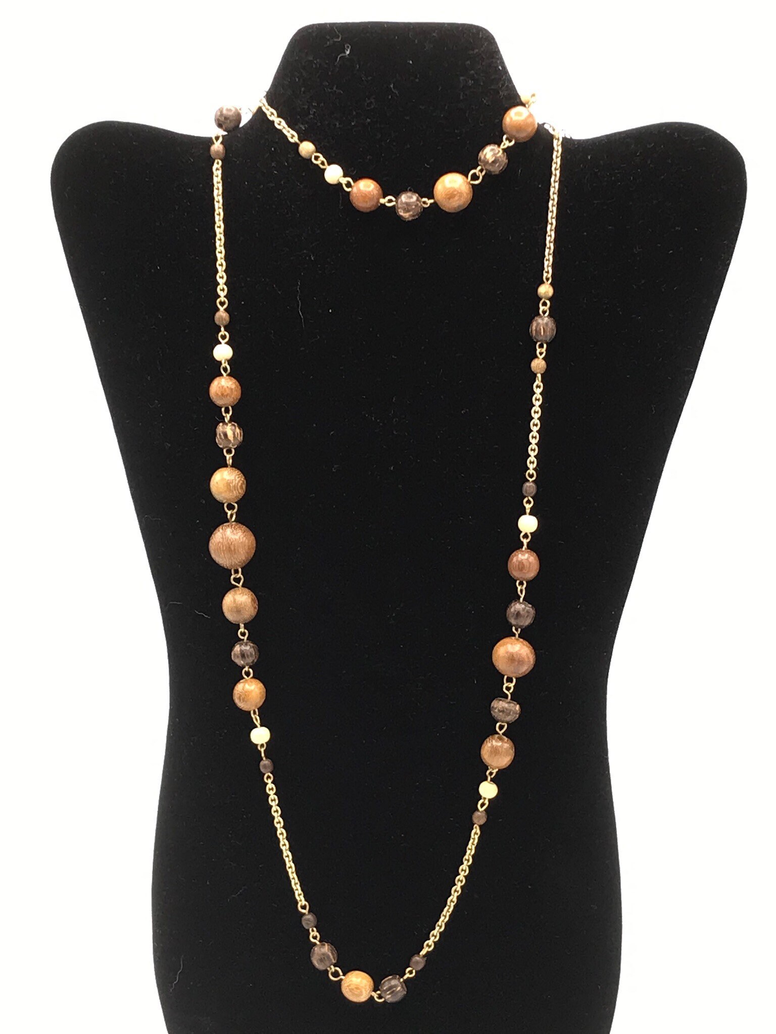 Lia Sophia Gold Und Holz Halskette, Braun, Perle von PokitaGifts