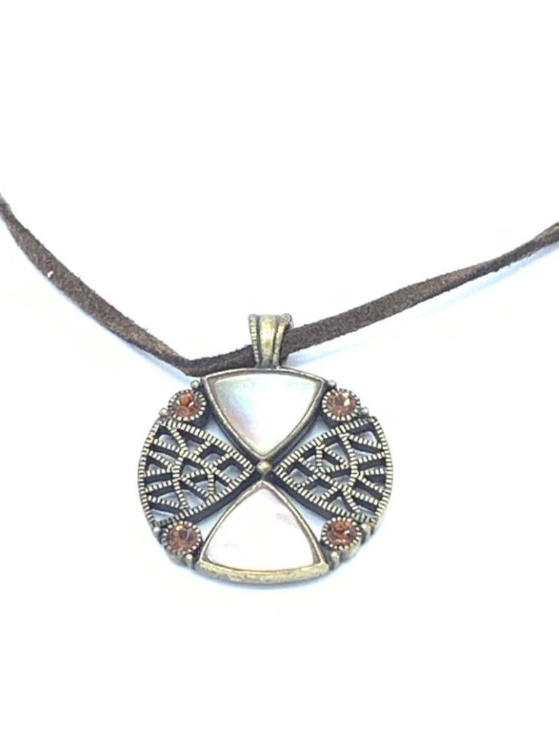 Lia Sophia Halskette Mit Kristall, Mutterperle Und Messing, Rund von PokitaGifts