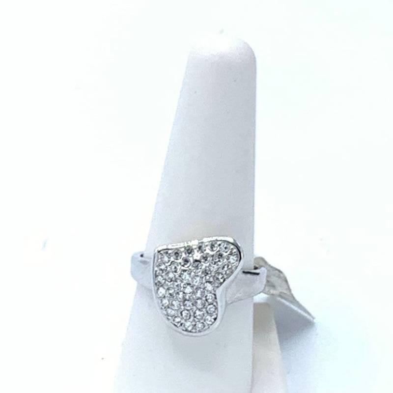 Lia Sophia Ring Herz Mit Kristall, Silberfarben Gr. 6 von PokitaGifts