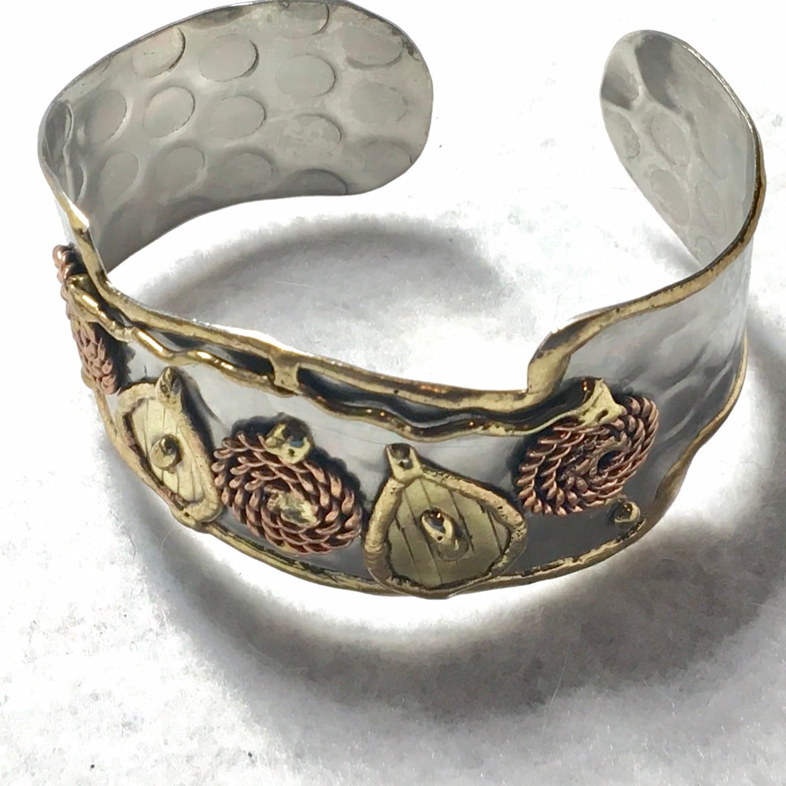 Manschettenarmband Aus Mehreren Metallen, Messing, Kupfer Und Silber von PokitaGifts