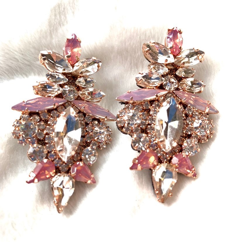 Schöne Kristall Bunten Ohrring, Rosa von PokitaGifts