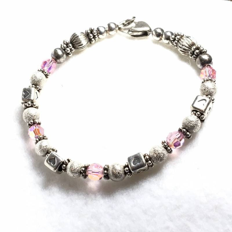 Vintage 925 Perlen Armband Und Swarovski-Kristallen von PokitaGifts