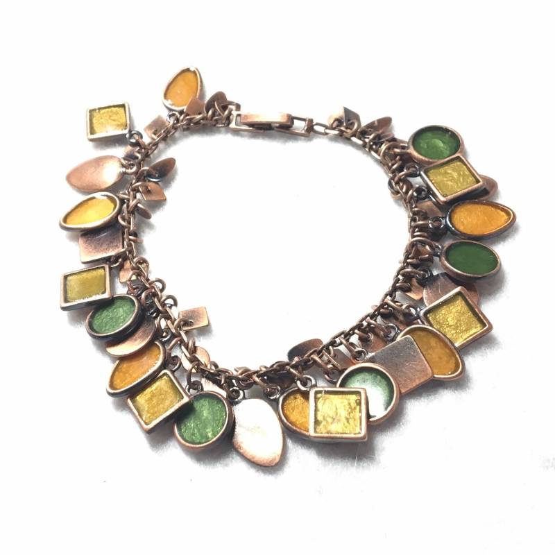 Vintage Bunte Kupfer Armband, Kleines Armband von PokitaGifts