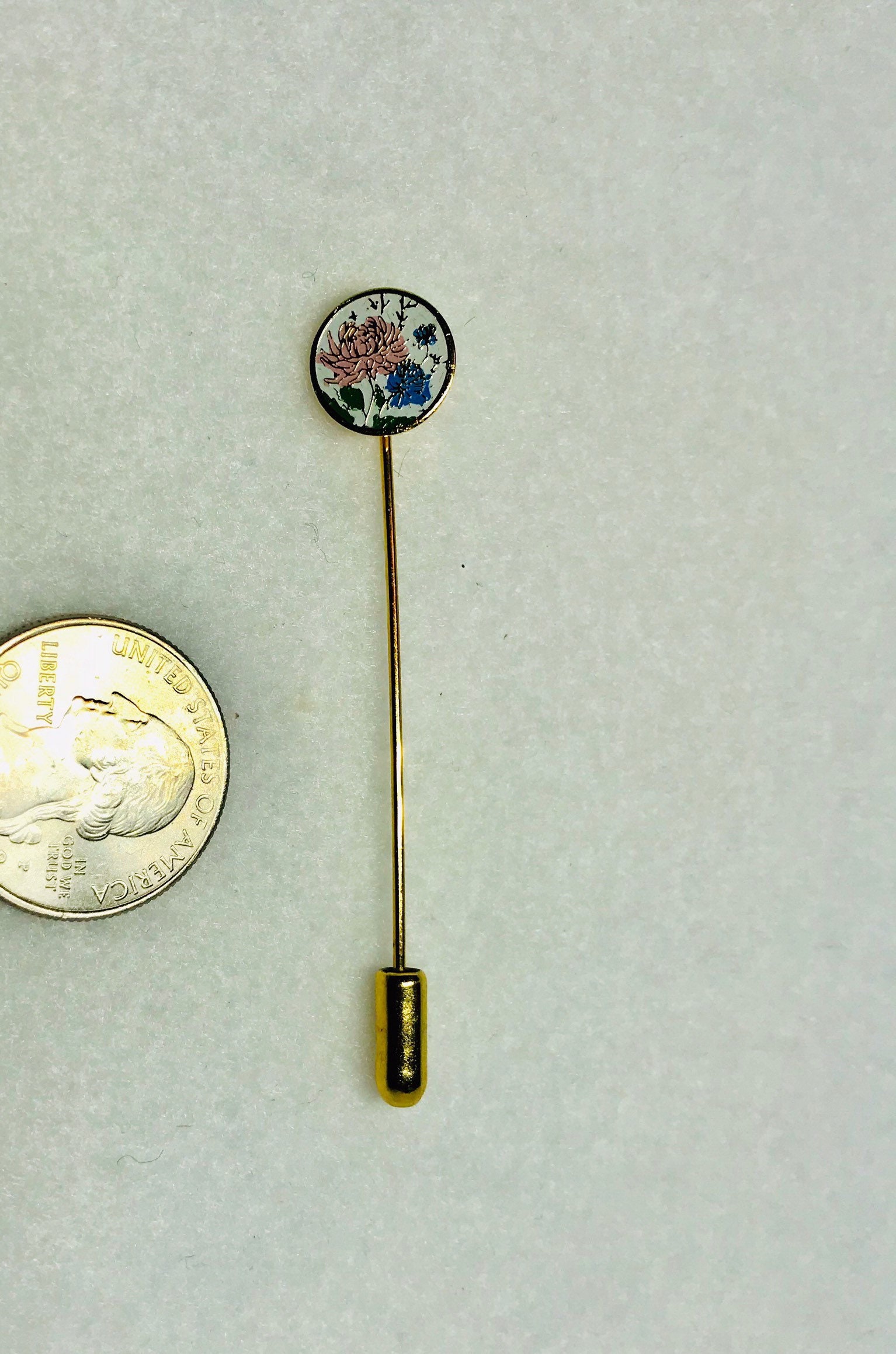 Vintage Cloisonne Blumenstift von PokitaGifts