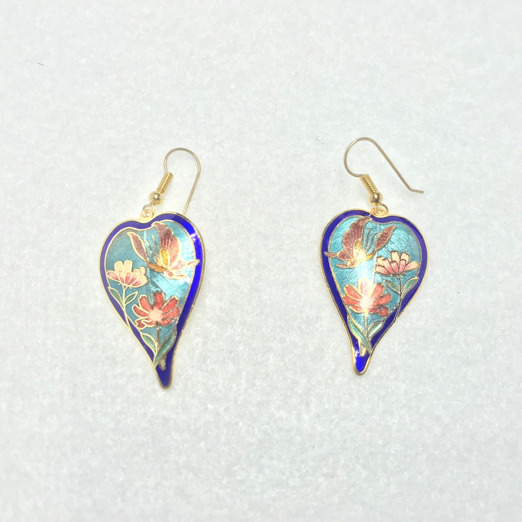 Vintage Cloisonne Vergoldete Creolen von PokitaGifts