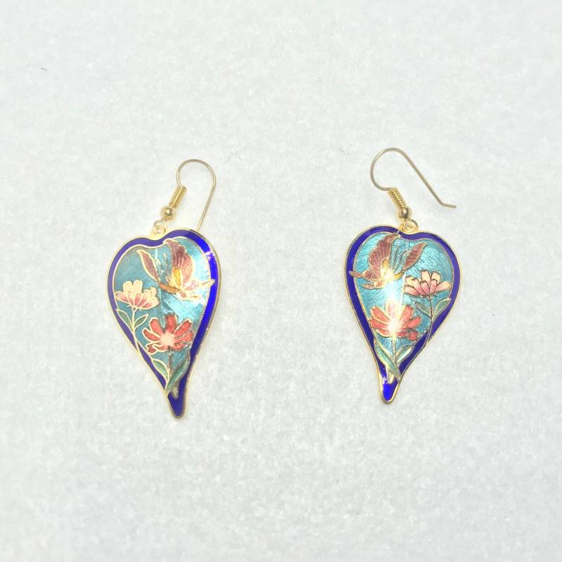 Vintage Cloisonne Vergoldete Creolen von PokitaGifts