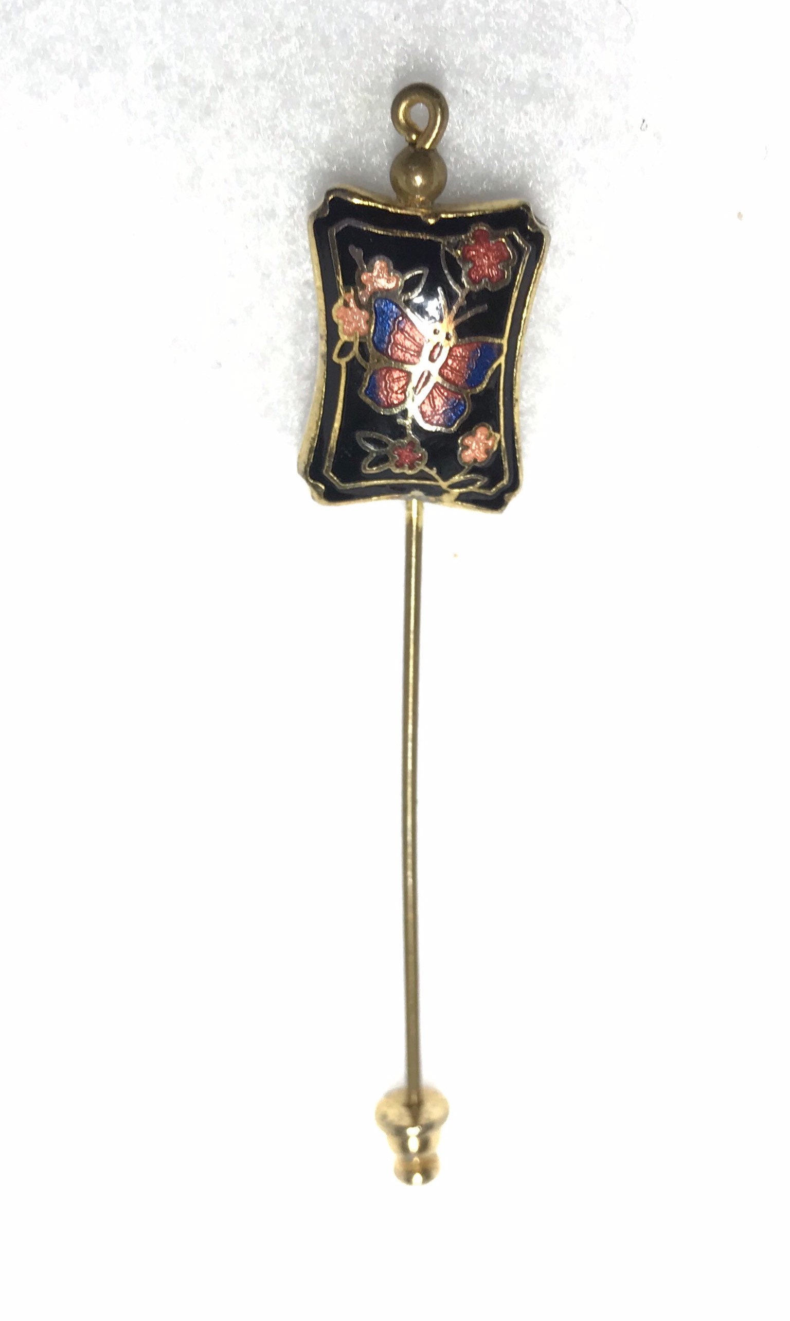 Vintage Cloisonne Anstecknadel Schwarzer Ton von PokitaGifts