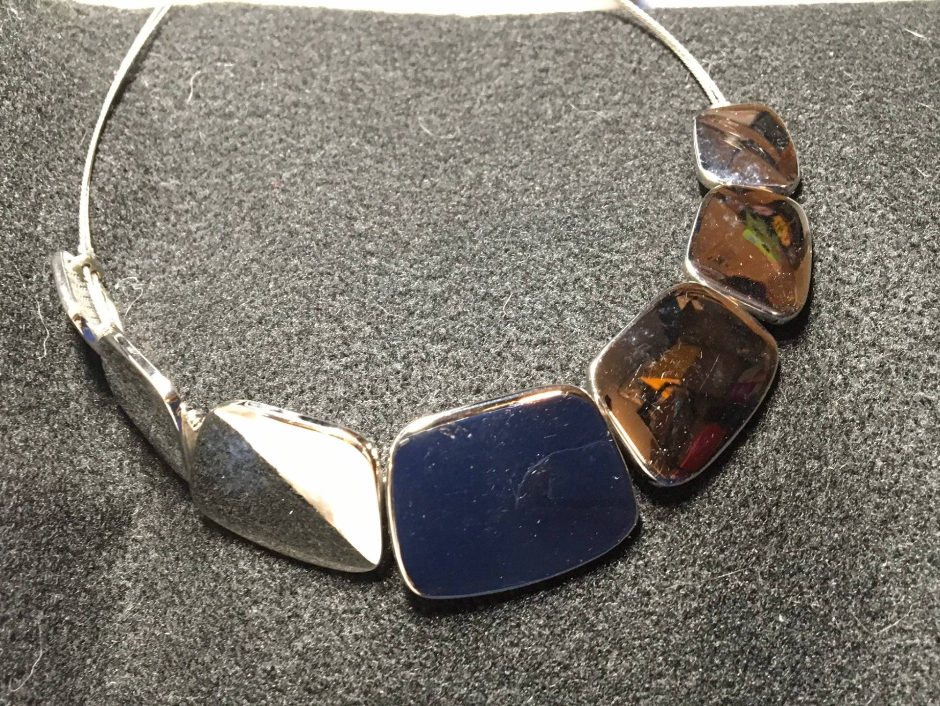 Vintage Lia Sophia Halskette Mit Silberplatten von PokitaGifts