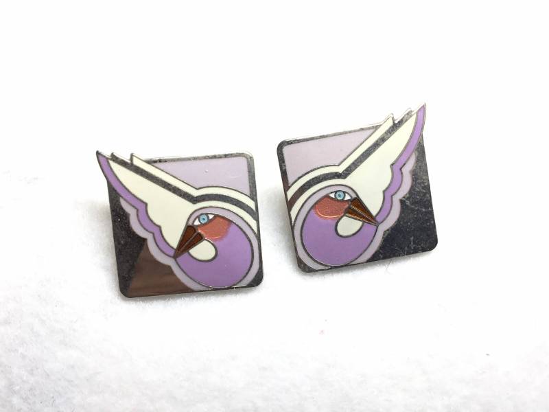 Vintage Laurel Burch Rosa Und Silber Tönen, Kollektion „Shabird" von PokitaGifts