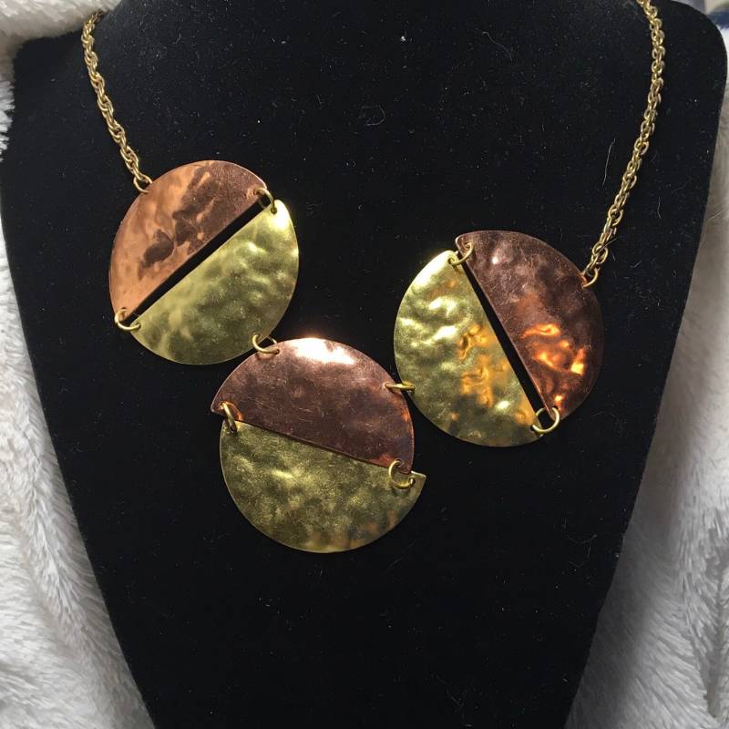 Vintage Halskette Aus Messing Und Kupfer von PokitaGifts