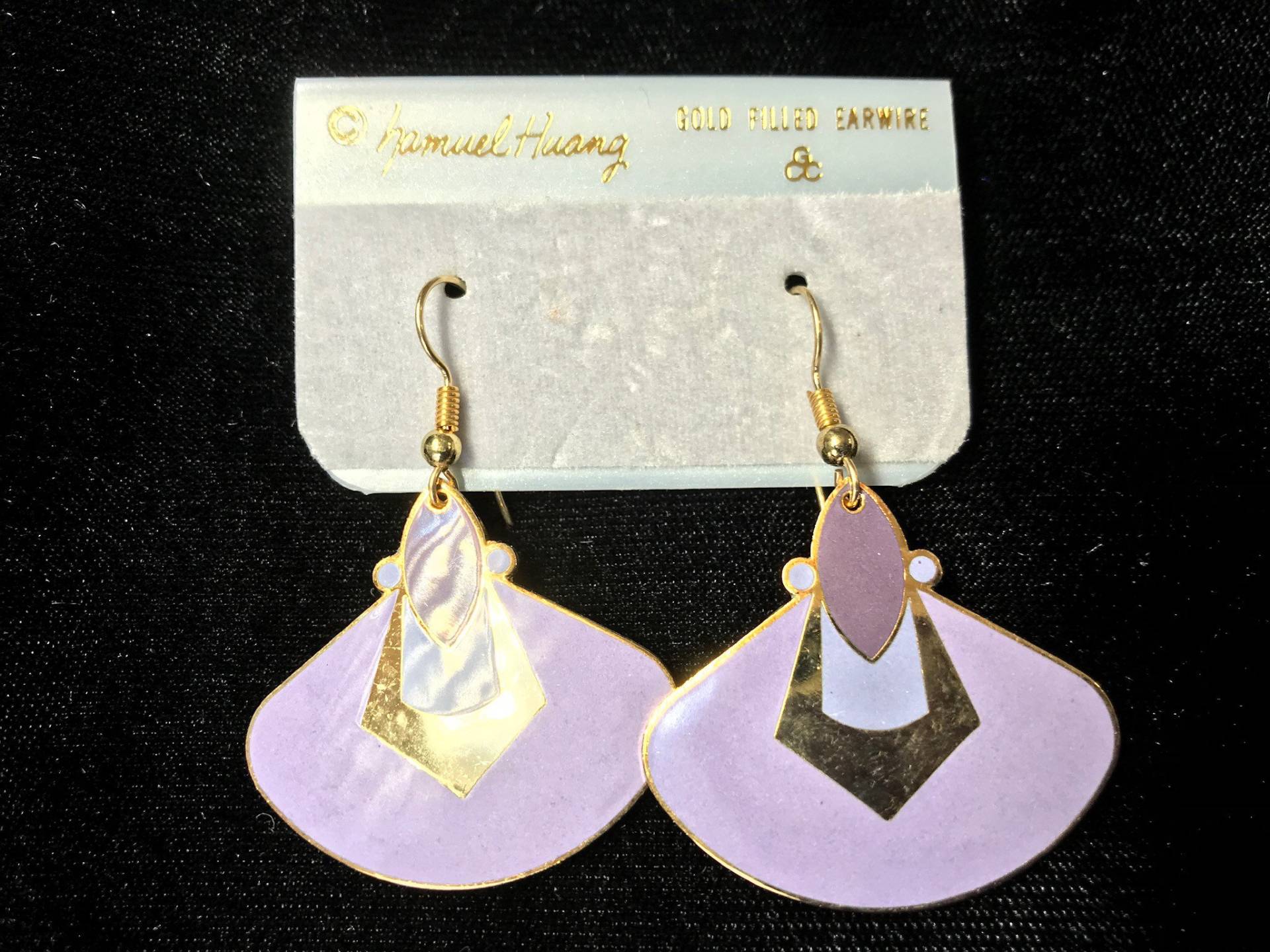 Vintage Lila-Goldfarbene Creolen Vonsamuel Huang von PokitaGifts