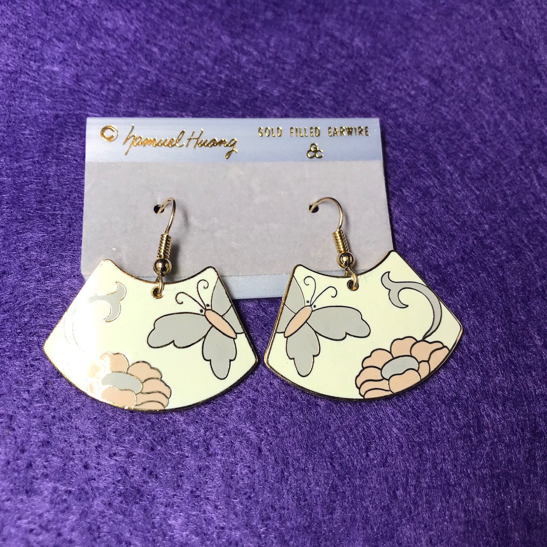 Vintage Michael Huang Ohrring Mit Gold Filled Signiert von PokitaGifts