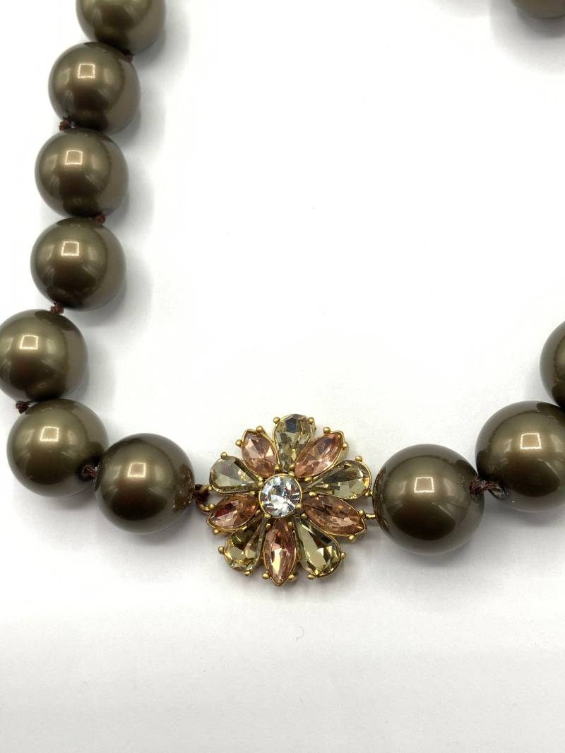 Wunderschöne Sammlerstück Braun Ton Perle Mit Strass Halskette Von Lia Sophia von PokitaGifts
