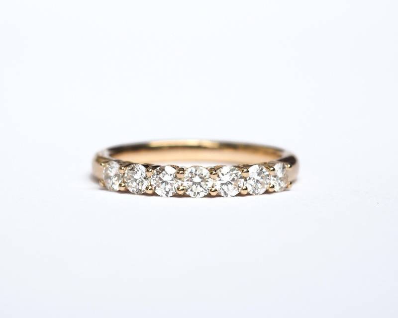 7 Diamant Splitterring 0.45Ctw 18K 14K 2, 5 Mm Ehering. Eternity Ring. Stapelring. Gelb Weiß Rose Gold. Polama von Polamai