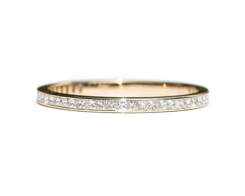 Princess Cut Diamant Eternity Ring 1.8 Mm 18K 14K. Ehering . Volle 3 Halbe Ewigkeit 4. Kanaleinstellung. Gelb Rose Weiß Gold Platin von Polamai
