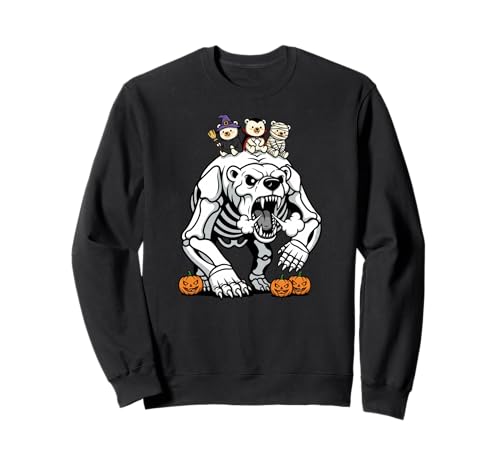 Eisbär-Skelett Mama Hexe Halloween Kinder Herren Damen Sweatshirt Eisbär-Skelett Mama Hexe Halloween Kinder Herren Damen Sweatshirt von Polar Bear Lovers Cute Halloween Outfits Boy Girl