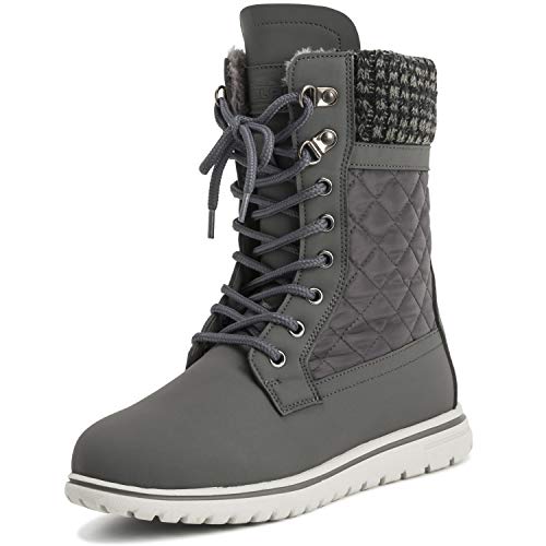 Polar Boot Damen Gesteppt Kurz Schnee Winter Kunstpelz Warm Dauerhaft Wasserdicht Stiefel - 3 - GRE36 AYC0526 von Polar Boot