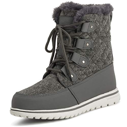 Polar Boot Damen Gesteppt Kurz Schnee Winter Kunstpelz Warm Dauerhaft Wasserdicht Stiefel - 6 - GRE39 AYC0524 von Polar Boot