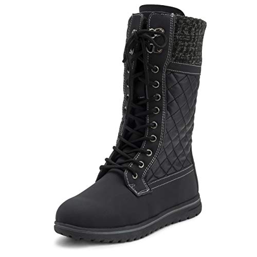 Polar Boot Damen Hoch Dauerhaft Kunstpelz Winter Regen Schnee Wasserdicht Draussen Kalb Stiefel - 3 - BLK36 AYC0538 von Polar Boot