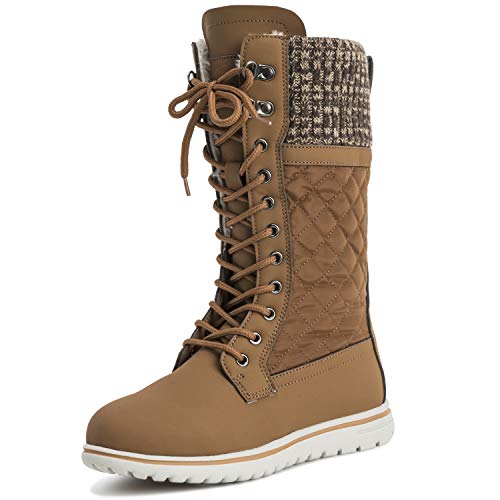 Polar Boot Damen Hoch Dauerhaft Kunstpelz Winter Regen Schnee Wasserdicht Draussen Kalb Stiefel - 3 - TAN36 AYC0537 von Polar Boot