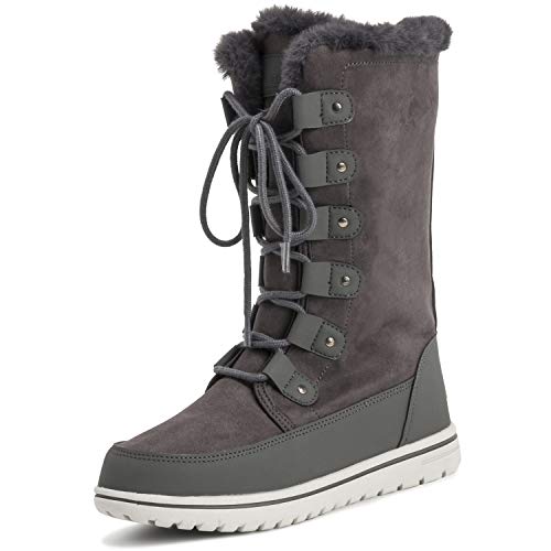 Polar Boot Damen Hoch Dauerhaft Kunstpelz Winter Regen Schnee Wasserdicht Draussen Kalb Stiefel - 5 - GRE38 AYC0531 von Polar Boot