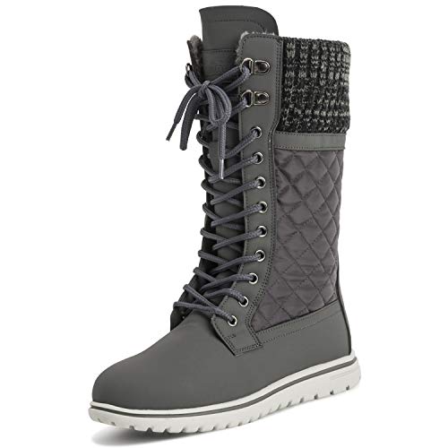 Polar Boot Damen Hoch Dauerhaft Kunstpelz Winter Regen Schnee Wasserdicht Draussen Kalb Stiefel - 6 - GRE39 AYC0536 von Polar Boot