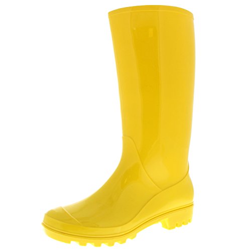 Polar Boot Damen Original Groß Dreck Winter Schnee Wasserdicht Regen Gummistiefel Stiefel - Gelb Glanz - UK7/EU40 - BL0289 von Polar Boot
