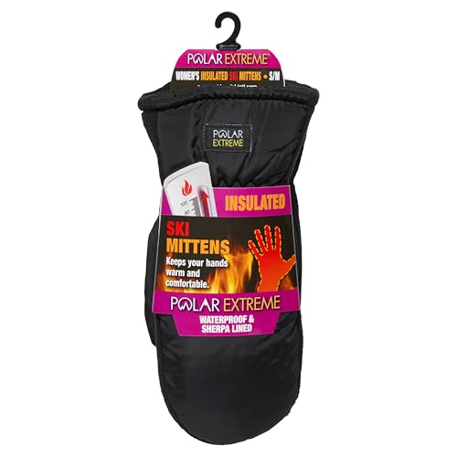 Polar Extreme Heat Damen Skihandschuh, wasserdicht, Sherpa-Futter, in verschiedenen Farben, Schwarz – Fäustlinge, Small / Medium Polar Extreme Heat Damen Skihandschuh, wasserdicht, Sherpa-Futter, in verschiedenen Farben, Schwarz – Fäustlinge, Small / Medium von Polar Extreme
