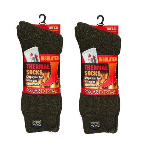 Polar Extreme Herren Thermosocken, 2 Stück, Olive Marl, 43-47 EU Polar Extreme Herren Thermosocken, 2 Stück, Olive Marl, 43-47 EU von Polar Extreme