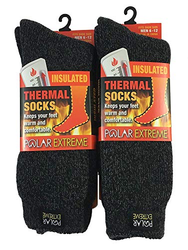 Polar Extreme Herren Thermosocken, Schwarz/Grau, 2er-Pack, isoliert und warm, kaltes Wetter, Schwarz / Grau, 43-47 EU Polar Extreme Herren Thermosocken, Schwarz/Grau, 2er-Pack, isoliert und warm, kaltes Wetter, Schwarz / Grau, 43-47 EU von Polar Extreme