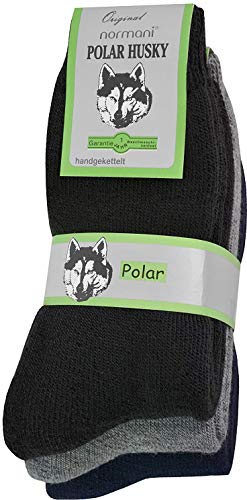 Polar Husky 6 Paar Nie Wieder Kalte Füße Winter Socken, super dick und sehr warm! Farbe Schwarz-Grau-Blau Größe 47-50 von Polar Husky