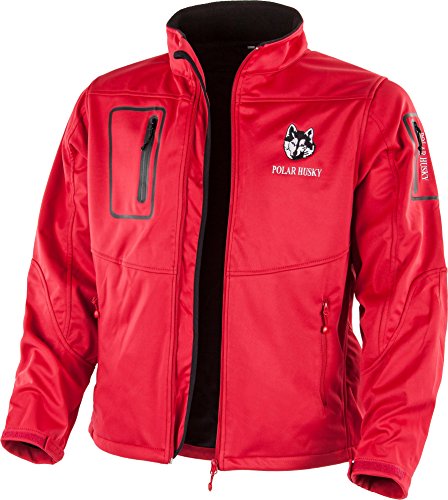 Polar Husky® Herren Softshell Jacke mit Kapuze in verschiedenen Ausführungen S-XXXL Farbe Rot/Schwarz Größe M von Polar Husky