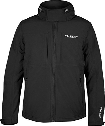 Polar Husky® Herren Softshell Jacke mit Kapuze in verschiedenen Ausführungen S-XXXL Farbe Schwarz Größe L von Polar Husky